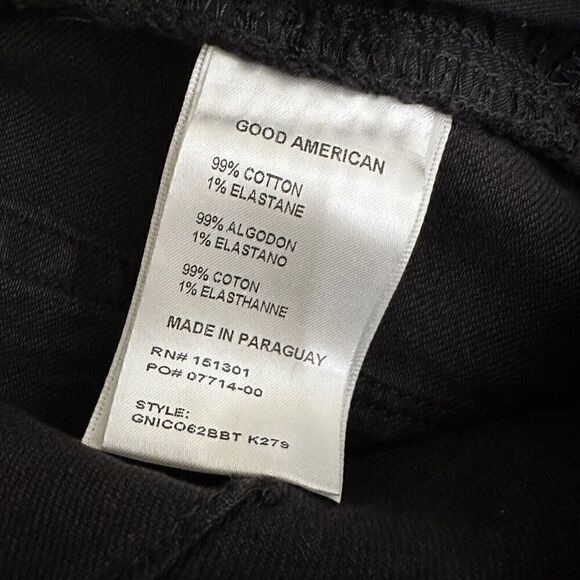 NWT Good American Distressed Raw Hem Straight Leg Nico Jeans Women's Black 4/27 - Picture 8 of 8
